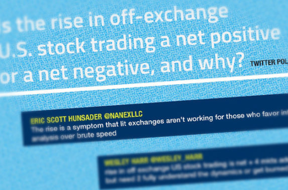 Is the rise in off-exchange U.S. stock trading a net positive or a net negative, and why?