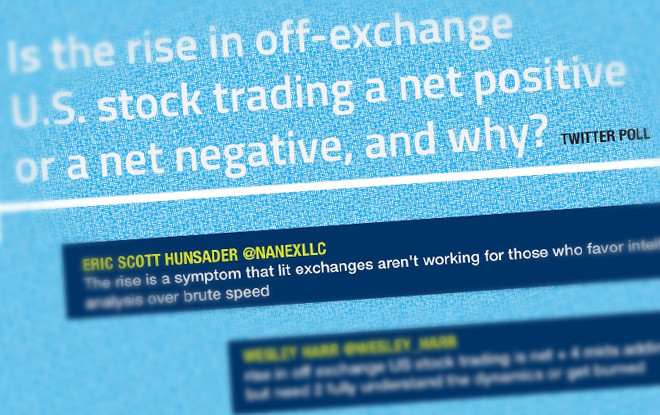 Is the rise in off-exchange U.S. stock trading a net positive or a net negative, and why?