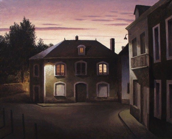 MC 004 - La place a l'aube, 2013, oil on canvas 32x39