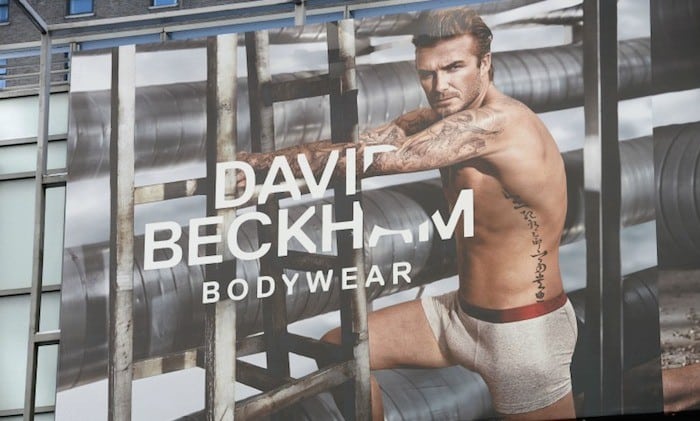 David  Beckham Bodywear Collection billboard ads in Manhattan