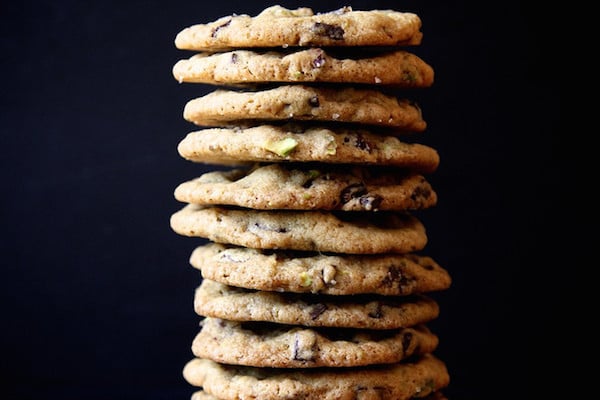 Dark Chocolate, Pistachio and Smoked Sea Salt Cookies