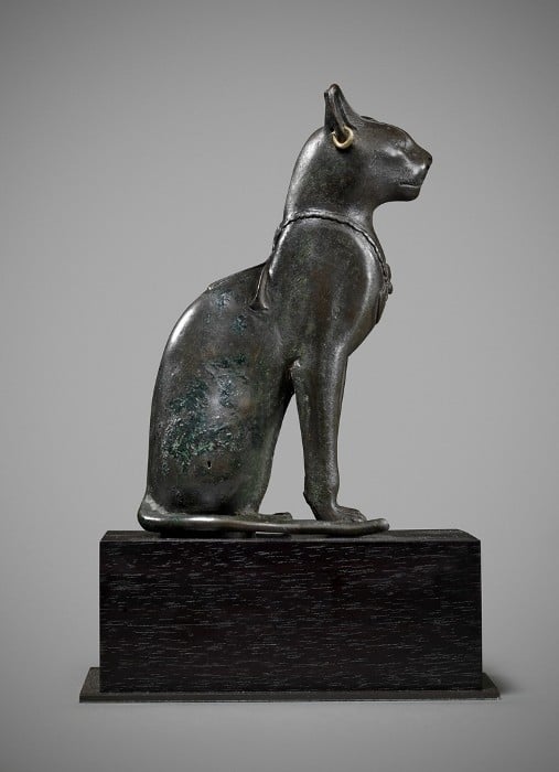 •Rupert Wace Ancient Art Limited. Egyptian Bronze Cat. Late Dynastic Period, 25th-31st Dynasty 715-332 BC. 