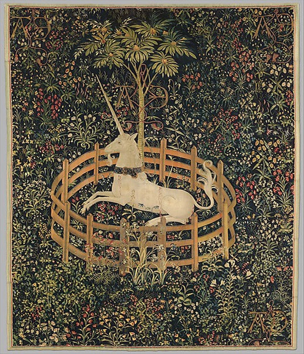 The Unicorn in Captivity (From the Unicorn Tapestries), 1495-1505. Courtesy of the Metropolitan Museum of Art