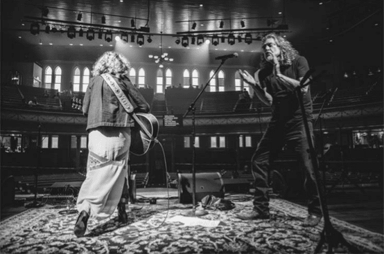 Patty Griffin & Robert Plant © David McClister AMA Rehearsal, Ryman Auditorium, Nashville TN Courtesy of Morrison Hotel Gallery