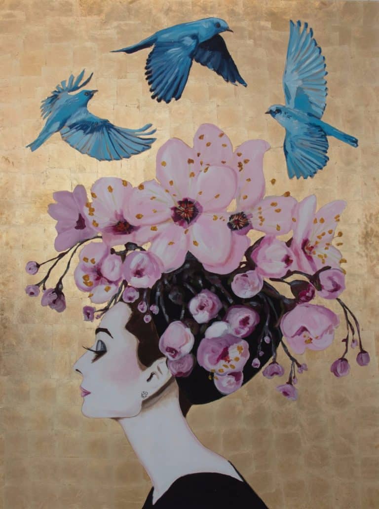 audrey-with-cherry-blossoms-and-blue-birds-with-gold-leaf-background